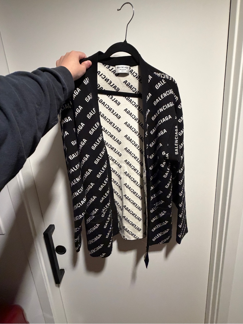 Balenciaga All-Over Logo Reversible Cardigan / Jacket